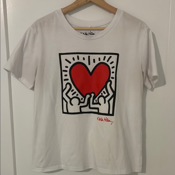 Keith Haring Graphic White T-Shirt sz small - Picture 2 of 5